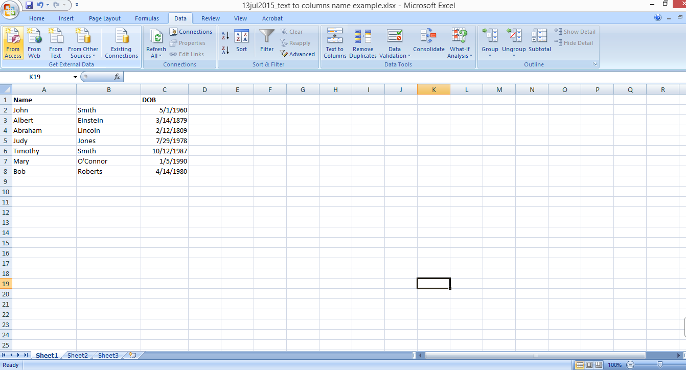 How to Use Excel Text to Columns to Separate Names