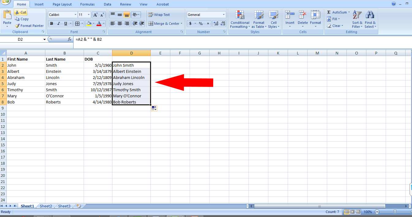 Excel cells